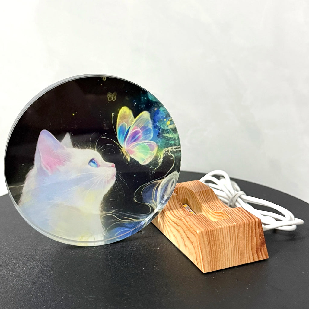 Cat & Butterfly LED Night Light