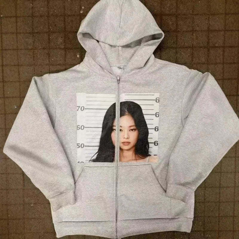 Unisex Oversized Hoodie Zipper Jacket