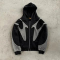 Devil Print Zip-Up Hoodie