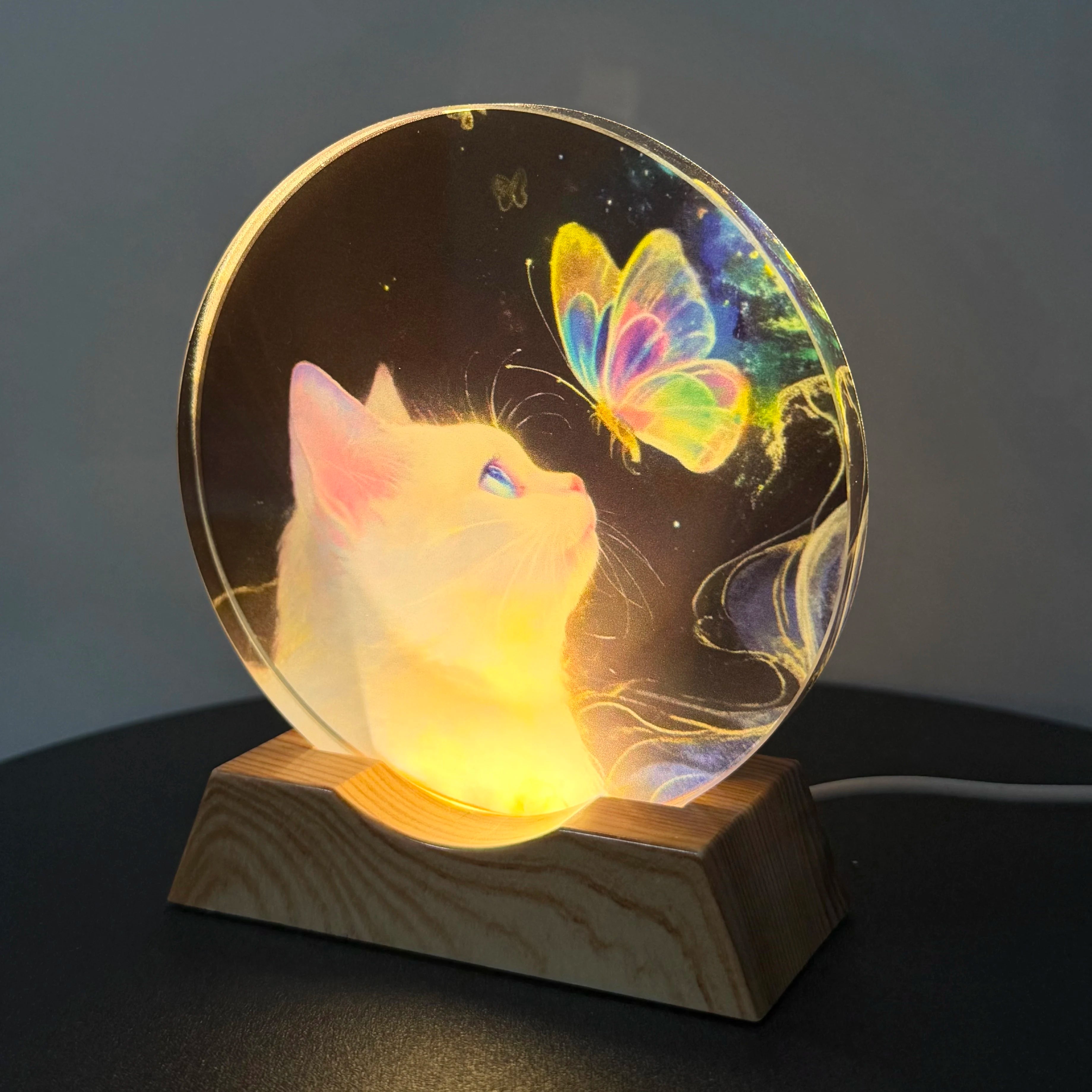 Cat & Butterfly LED Night Light