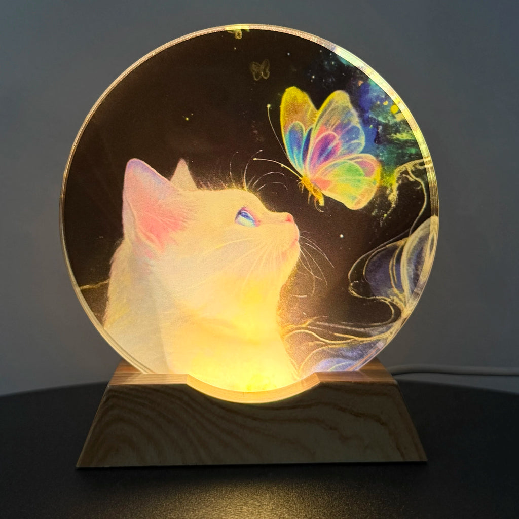 Cat & Butterfly LED Night Light