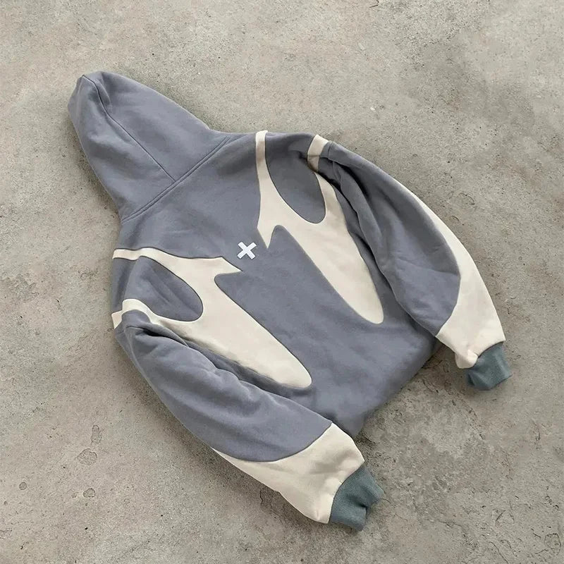 Devil Print Zip-Up Hoodie